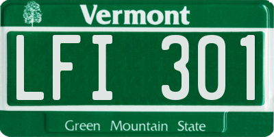 VT license plate LFI301