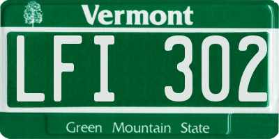 VT license plate LFI302