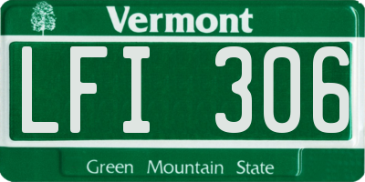 VT license plate LFI306