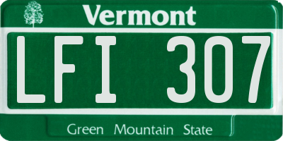VT license plate LFI307