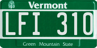 VT license plate LFI310