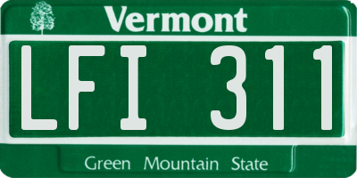 VT license plate LFI311