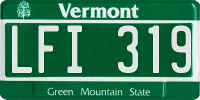 VT license plate LFI319
