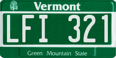 VT license plate LFI321