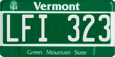 VT license plate LFI323
