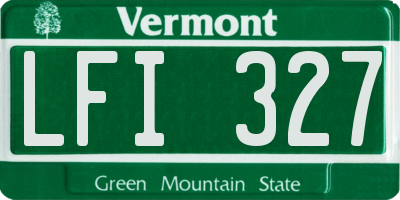 VT license plate LFI327
