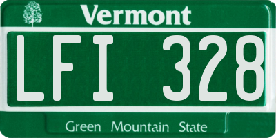 VT license plate LFI328