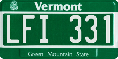 VT license plate LFI331