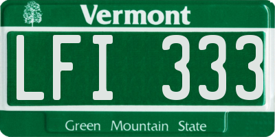 VT license plate LFI333