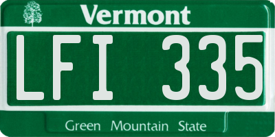 VT license plate LFI335