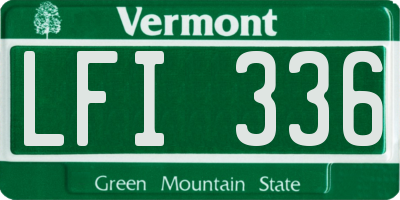 VT license plate LFI336