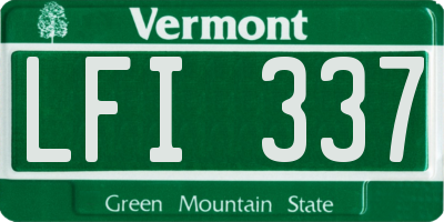 VT license plate LFI337