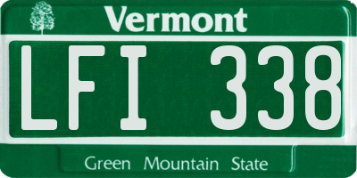 VT license plate LFI338