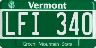 VT license plate LFI340