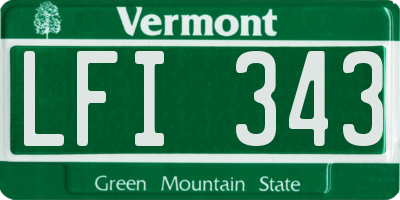 VT license plate LFI343