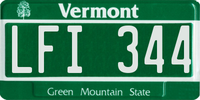 VT license plate LFI344