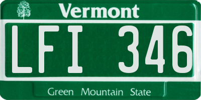 VT license plate LFI346