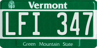 VT license plate LFI347