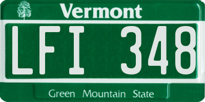 VT license plate LFI348