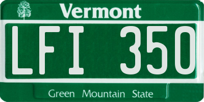 VT license plate LFI350