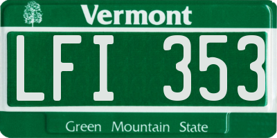 VT license plate LFI353