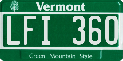 VT license plate LFI360