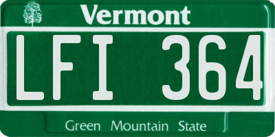 VT license plate LFI364