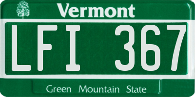 VT license plate LFI367