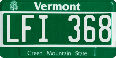 VT license plate LFI368