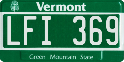 VT license plate LFI369