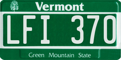 VT license plate LFI370