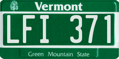 VT license plate LFI371