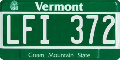 VT license plate LFI372