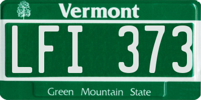 VT license plate LFI373