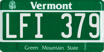 VT license plate LFI379