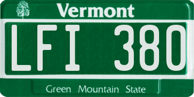 VT license plate LFI380