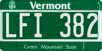 VT license plate LFI382