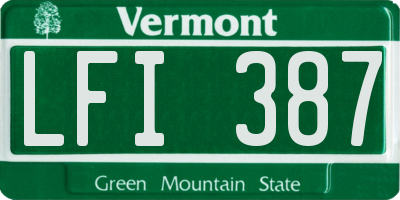 VT license plate LFI387