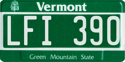 VT license plate LFI390