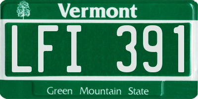 VT license plate LFI391