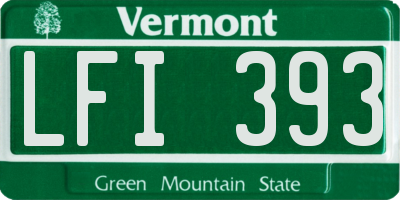 VT license plate LFI393