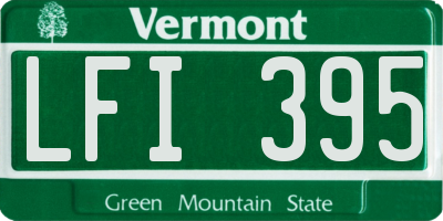VT license plate LFI395