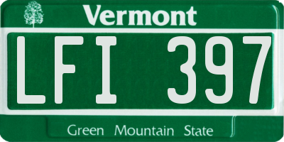 VT license plate LFI397