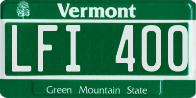 VT license plate LFI400