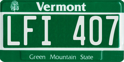 VT license plate LFI407