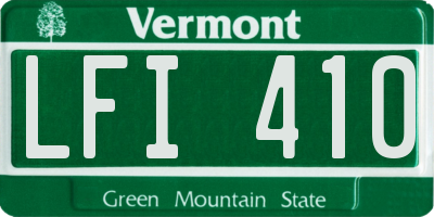 VT license plate LFI410