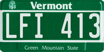 VT license plate LFI413