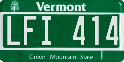 VT license plate LFI414