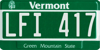 VT license plate LFI417