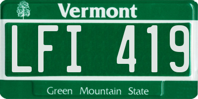 VT license plate LFI419